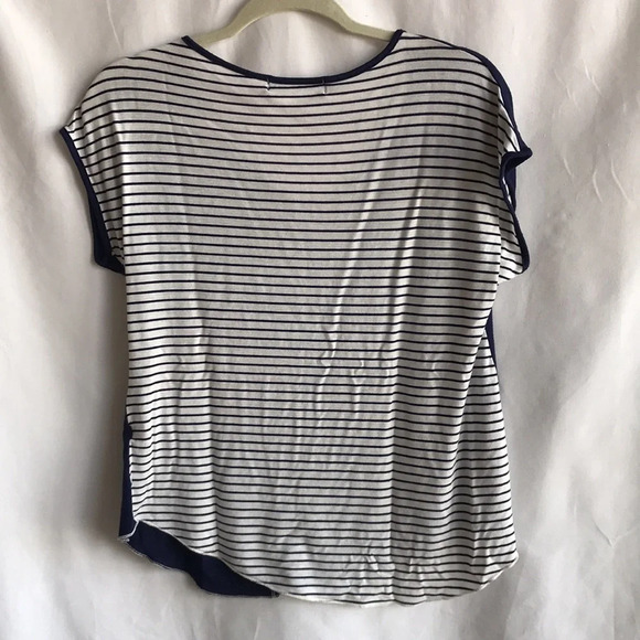 JKLA navy and cream asymmetrical top with stars in front, stripes in back, L - Picture 3 of 6